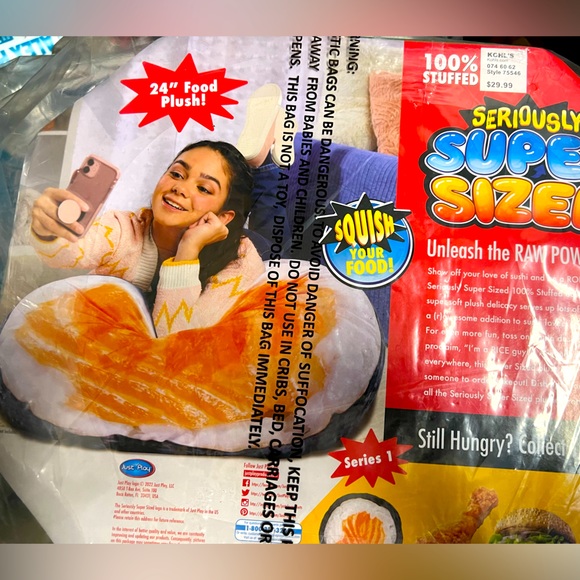 24” Sushi Pillow Squishy Food plush super sized stuffed Asian rice roll seafood - Picture 4 of 6